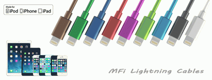 Foxconn MFi Lightning Metallic Round Cables, connector with 5S Color Plan, for IPhone 5S,6, 6 plus, iPhone 7,iPad, iPod