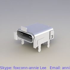 China Foxconn USB Type C Connector UT1111C-1340F-7H, Gen 2, 10G, Right Angle, Hybrid,Center Height 3.4mm, 24pos supplier