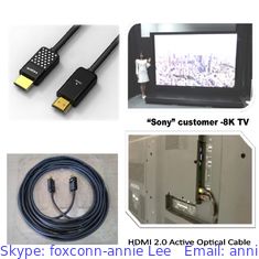 China FOXCONN FIT HDMI 2.0 Active Optical Cable CUJA05A-ZZ260-EF ,HDMI AOC, 60 Meter supplier