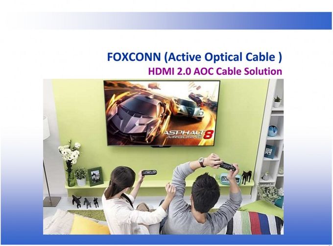 FOXCONN FIT HDMI 2.0 Active Optical Cable CUJA05A-ZZ215-EF ,HDMI AOC, 15 Meter
